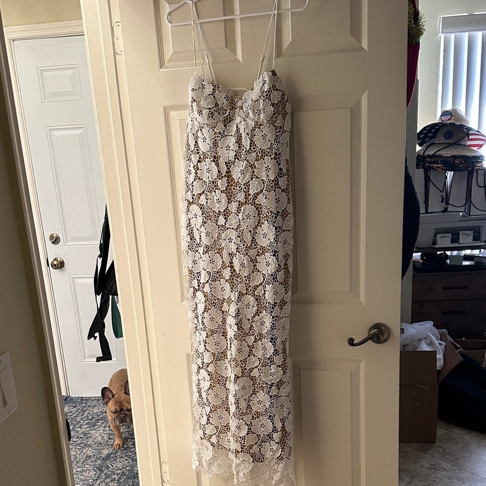 Hello Molly White Lace Maxi Dress